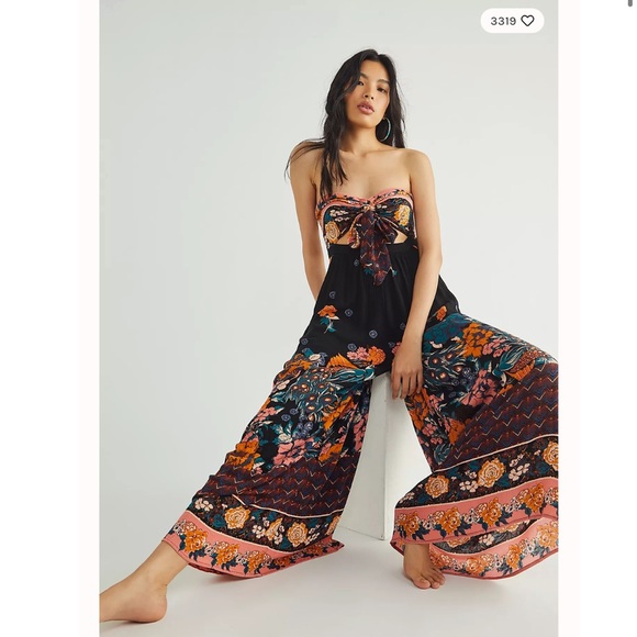 Free People Bali Birds of Paradise Cutouts jumpsuit - Picture 2 of 7